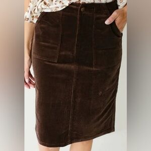 Brown Corduroy Skirt